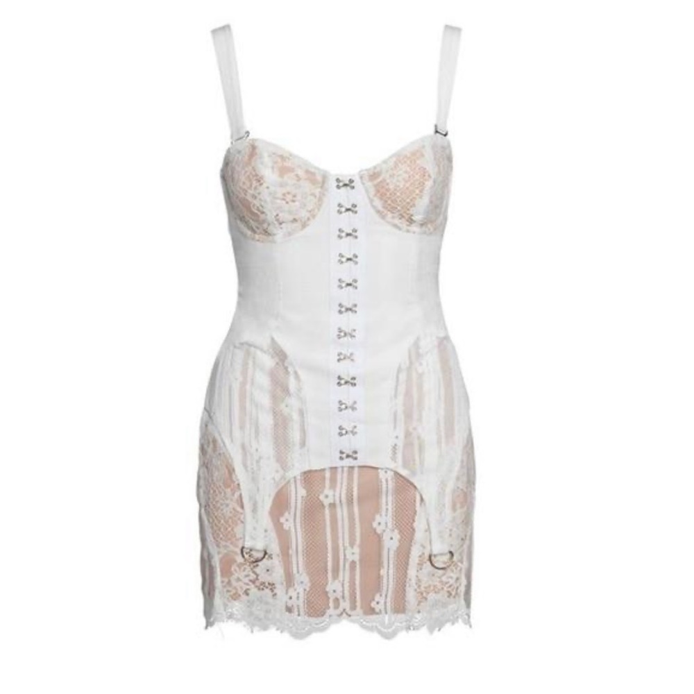 Mussier St Barths White Lace Dress